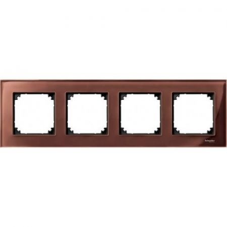 MTN4040-3215 (MTN4040-3215) Рамка 4-постовая Merten M-Elegance Стекло. махагон. Schneider Electric