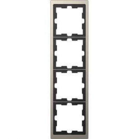 MTN4040-6550 (MTN4040-6550) Рамка 4-постовая Merten D-Life. никель. Schneider Electric