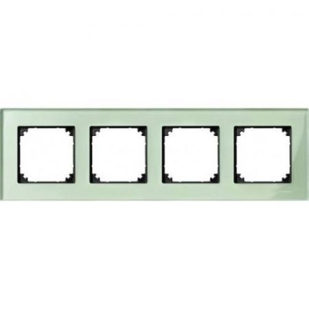 MTN404404 (MTN404404) Рамка 4-постовая Merten M-Elegance Стекло. изумруд. Schneider Electric