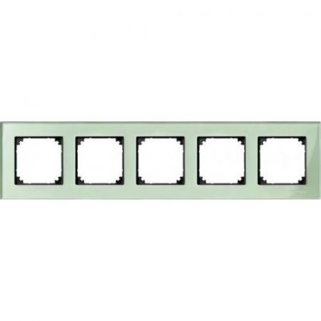 MTN404504 (MTN404504) Рамка 5-постовая Merten M-Elegance Стекло. изумруд. Schneider Electric
