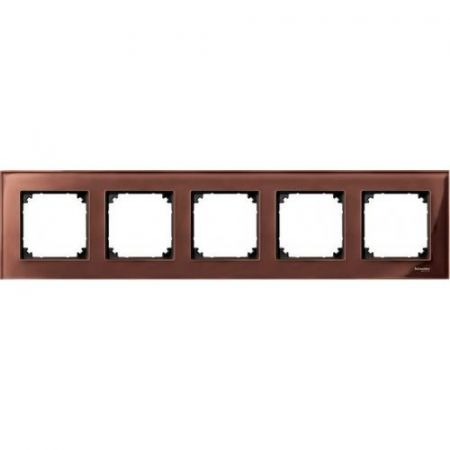 MTN4050-3215 (MTN4050-3215) Рамка 5-постовая Merten M-Elegance Стекло. махагон. Schneider Electric