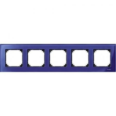 MTN4050-3278 (MTN4050-3278) Рамка 5-постовая Merten M-Elegance Стекло. сапфир. Schneider Electric