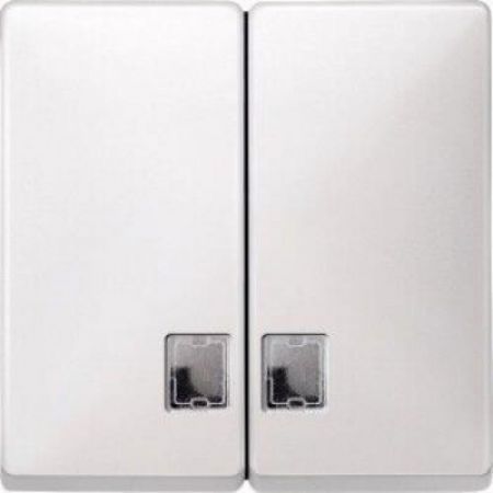 MTN413519 (MTN413519) Двойная клавиша с бесцветным прямоугольным окошком подсветки Merten System Design. полярно-белый. Schneider Electric