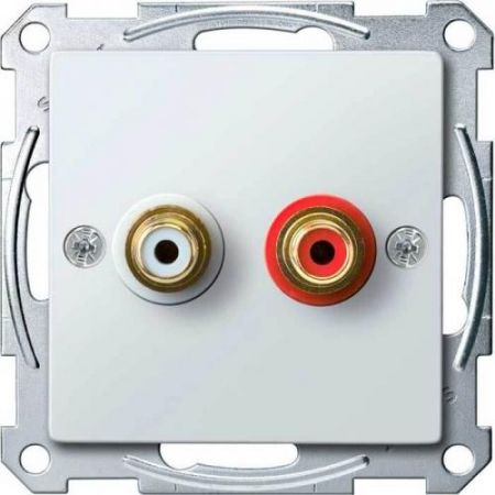 MTN4350-0319 (MTN4350-0319) Механизм аудио розетки Merten. полярно-белый. Schneider Electric