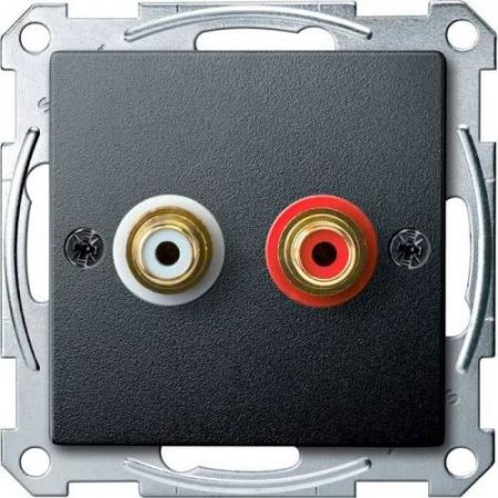 MTN4350-0414 (MTN4350-0414) Механизм аудио розетки Merten. антрацит. Schneider Electric
