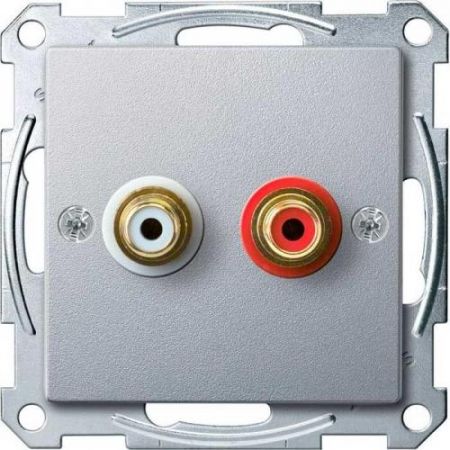 MTN4350-0460 (MTN4350-0460) Механизм аудио розетки Merten. алюминий. Schneider Electric