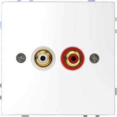 MTN4350-6035 (MTN4350-6035) Аудиорозетка с мод.тюльпанами Merten D-Life. белый лотос. Schneider Electric
