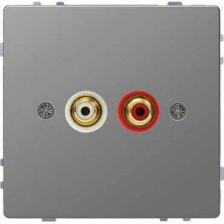 MTN4350-6036 (MTN4350-6036) Аудиорозетка с мод.тюльпанами Merten D-Life. нержавеющая сталь. Schneider Electric