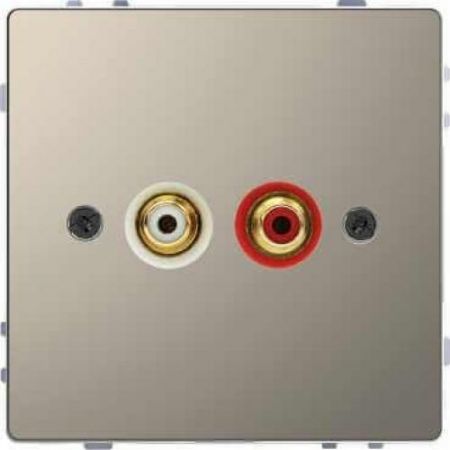 MTN4350-6050 (MTN4350-6050) Аудиорозетка с мод.тюльпанами Merten D-Life. никель. Schneider Electric