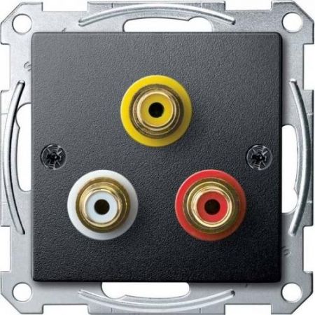 MTN4351-0414 (MTN4351-0414) Механизм аудио/видео розетки Merten. антрацит. Schneider Electric