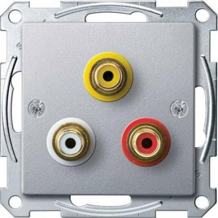 MTN4351-0460 (MTN4351-0460) Механизм аудио/видео розетки Merten. алюминий. Schneider Electric
