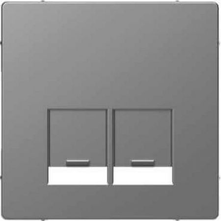 MTN4572-6036 (MTN4572-6036) Лицевая панель для 2-х модульной розетки с пылезащитными шторками Merten D-Life. нержавеющая сталь. Schneider Electric