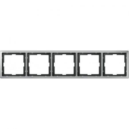 MTN481546 (MTN481546) Рамка 5-постовая Merten Artec. стальной. Schneider Electric