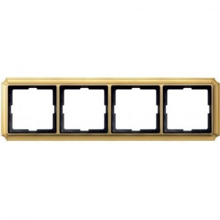 MTN483421 (MTN483421) Рамка 4-постовая Merten Antique. блестящая латунь. Schneider Electric