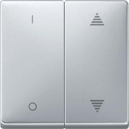 MTN626660 (MTN626660) Клавиша для модуля 2-кнопочного выключателя KNX с символами I/0 и стрелками вверх/вниз Merten System Design. алюминий. Schneider Electric