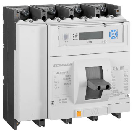 (MX480343) Автоматический выключатель MX 4P 800A. 70кА тип EM. габарит 4. Schrack Technik