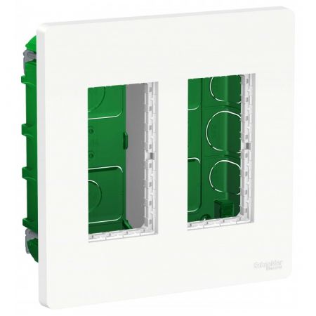 (NU122418) Блок открытой установки unica system. 2х2. UNICA NEW белый. Schneider Electric