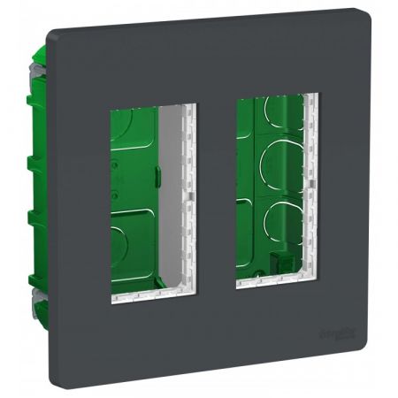 (NU122430) Блок открытой установки unica system. 2х2. UNICA NEW алюминий. Schneider Electric