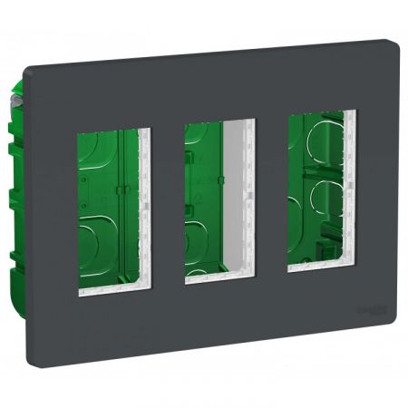 (NU123430) Блок открытой установки unica system. 3х2. UNICA NEW алюминий. Schneider Electric