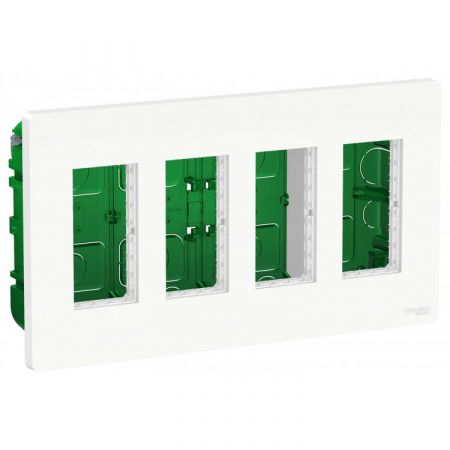 (NU124418) Блок открытой установки unica system. 4х2. UNICA NEW белый. Schneider Electric