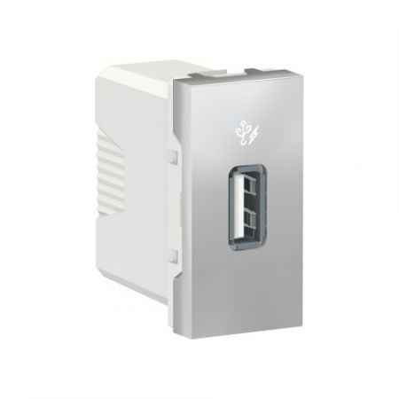 (NU341430) Механизм компьютерной розетки одиночная RJ45. кат.6 UTP. 1 модуль. UNICA NEW алюминий. Schneider Electric