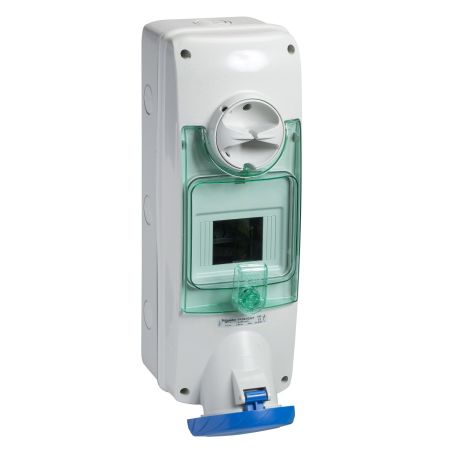 Розетка настінна з блокуючим перемикачем та DIN кріпленням Schneider Electric Mureva PKB63Q523 63A 2P E