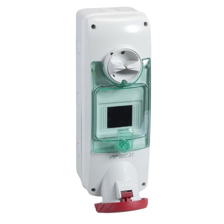 Розетка настінна з блокуючим перемикачем та DIN кріпленням Schneider Electric Mureva PKB63Q535 63A 3P N E