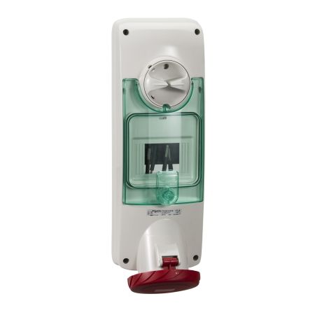 Розетка настінна з блокуючим перемикачем та DIN кріпленням Schneider Electric Mureva PKB63U534 63A 3P E