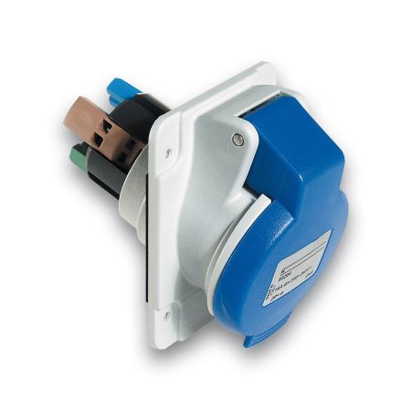 Розетка для встановлення в щит кутова PKY16F423 безгвинт