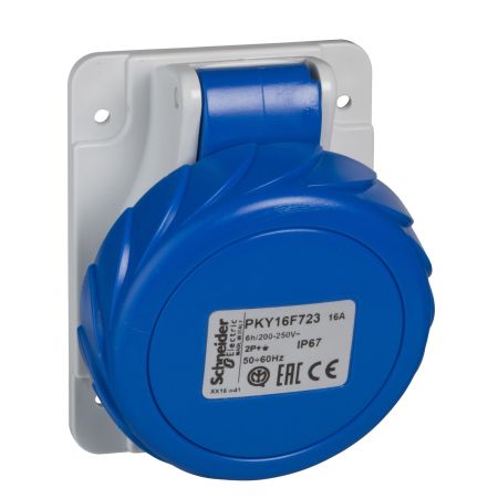 Розетка для встановлення в щит кутова Schneider Electric PKY16F723 безгвинт