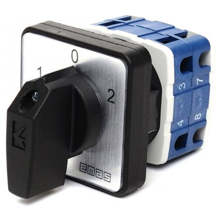 (PSA010KD234S) Кулачковый переключатель полюсов реверсивный 2-p (1-0-2) 10А. EMAS