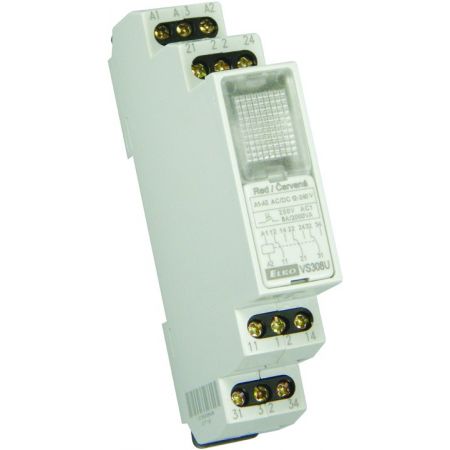 (VS308U/желтый) Промежуточное реле VS308U/желтый. AC/DC 12-240 V. 3x8A перекидных контакта. ELKO