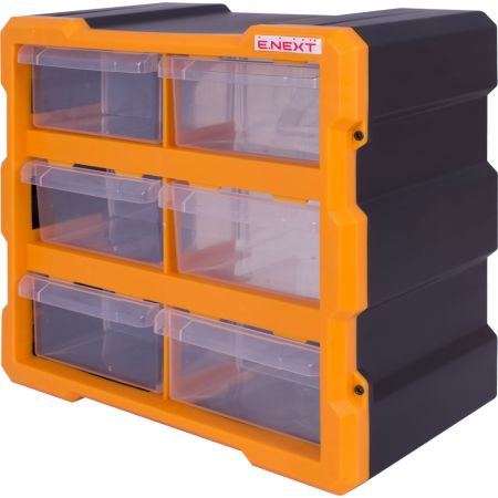 (t011020) Органайзер пластиковый. e.toolbox.pro.20. 6-секционный 267х157х262мм. E.NEXT