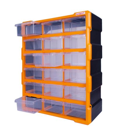 (t011024) Органайзер пластиковый. e.toolbox.pro.24. 24" 18-секционный 381х157х475мм. E.NEXT