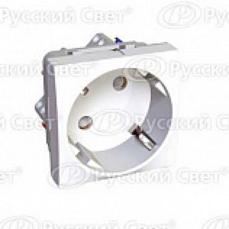 (ALB4528) Силовая розетка одинарная со шторками. белая. угол 0°(быстрозажимные контакты). Ultra . Schneider Electric