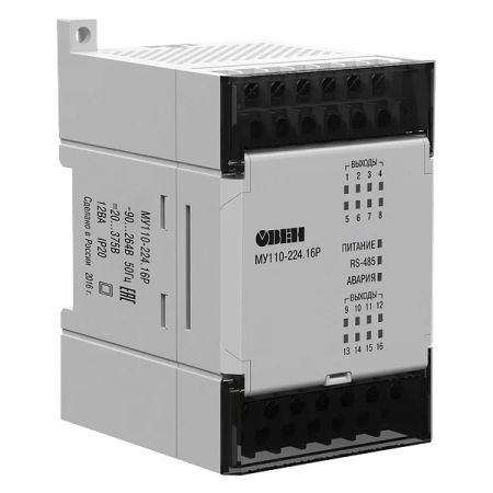 (МУ110-224.16Р) Модуль DO=16 релейных выхода. U=~220 В. Aqteck