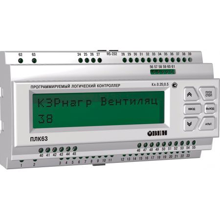 (ПЛК63-РРРРУУ-M) Программируемый логический контроллер серии ПЛК63. U=~220В. DI=8. AI=8. DO=4. AO=2. Aqteck