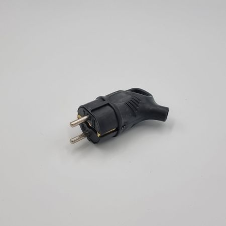 Вилка каучукова кутова з ухом RPAEB чорна 2Р РЕ TAKEL 503352 IP44