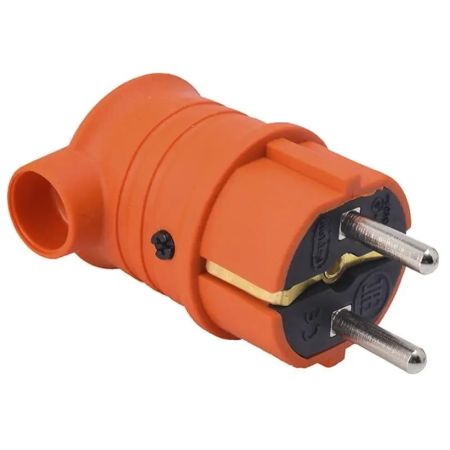 Вилка каучукова кутова RPAO оранжева 2Р РE TAKEL 503353 O IP44