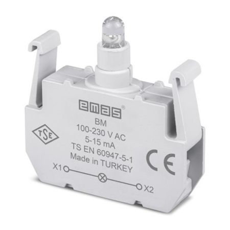 (BM) Блок-контакт подсветки с синим светодиодом 100-250В AC для серии B. EMAS