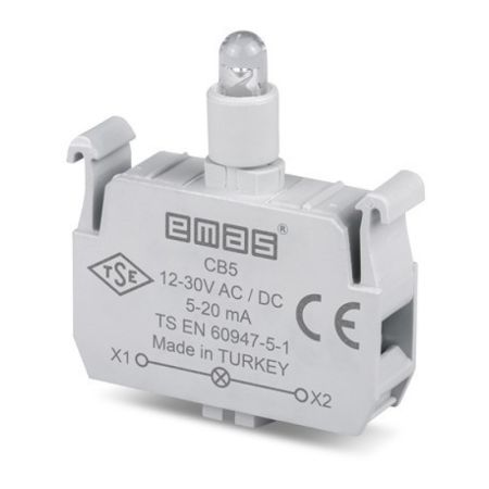 (CB5) Блок-контакт подсветки с белым светодиодом 12-30 В AC/DC. EMAS