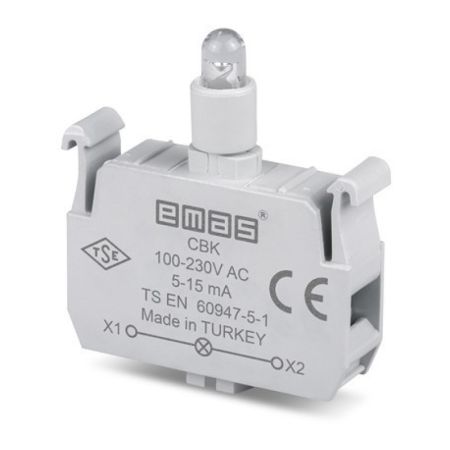 (CBK) Блок-контакт подсветки с красным светодиодом 100-250 В AC. EMAS