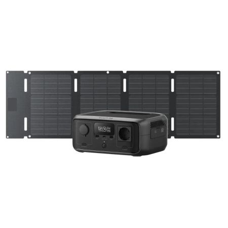 (EFRIVER3-UPS-EU-CBox/EFSOLAR45-TYPE-C) Зарядная станция EcoFlow RIVER 3 UPS и солнечная панель 45W (Type-C). EcoFlow