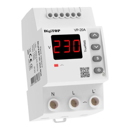 (VP-20A M3R) 1-ф реле контроля напряжения – VP-20A M3R. 20А. 120-270V AC. Digitop