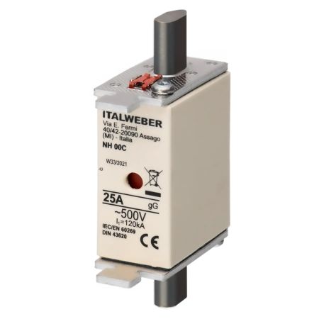 (1500625) Предохранитель ножевой gG NH-00C 25A. 500В. ITALWEBER