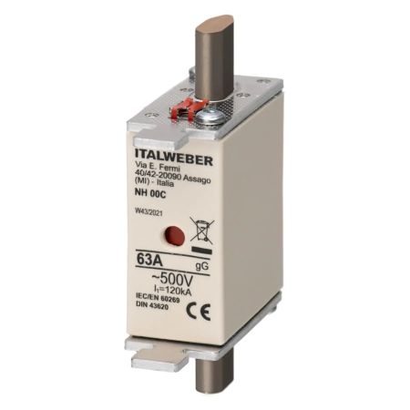 (1500663) Предохранитель ножевой gG NH-00C 63A. 500В. ITALWEBER