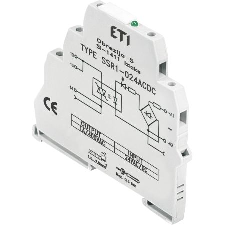 (2473051) Реле интерфейсное SSR1-230 ACDC (тиристорное. 1NO. 1.2A AC1. 400V AC). ETI