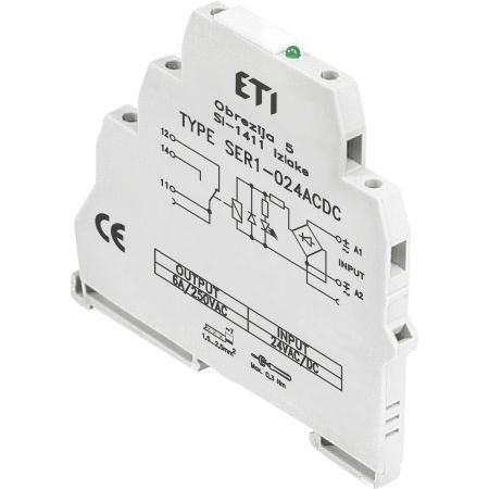 (2473052) Реле интерфейсное SER1-024 ACDC (электромеханическое. 1CO. 6A AC1. 250V AC). ETI