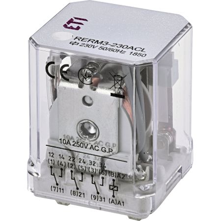 (2473061) Реле электромеханическое RERM3-230ACL 3p LED (16A AC1. 250V AC). ETI