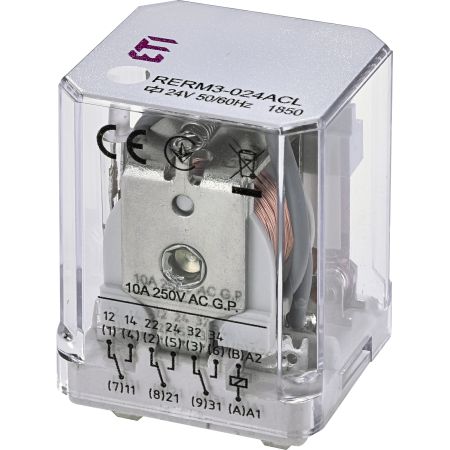 (2473063) Электромеханическое реле RERM3-24ACL 3p LED (16A AC1. 250V AC). ETI